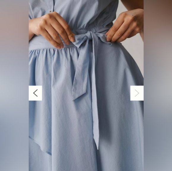 ππ NWT Anthropologie Maeve Asymmetrical Peplum Sleeveless Shirt Dress Size 16P - Picture 6 of 6